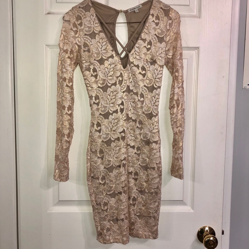 Golden Long sleeve dress